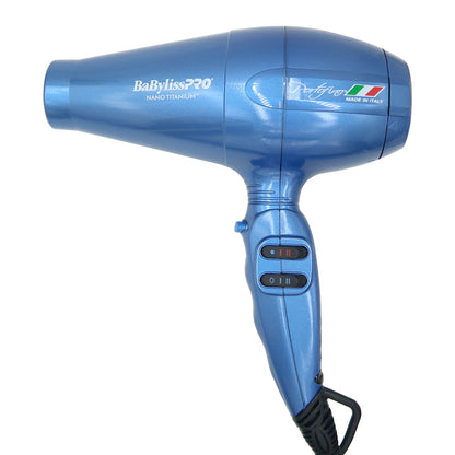 BaByliss Pro Prima3000 1¼" Styling Iron & 1¼" Extended Barrel Curling Iron Combo BNTPP54UC with Nano Titanium Portofino 6600 Full-Size Hair Dryer, Blue BNT6610N