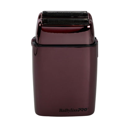 BaByliss Pro LIMITED EDITION Cordless Metal Double Foil Shaver (Purple) FXFS2P with Barberology Comb Set (Clipper, Cutting, Taper Combs) - Red