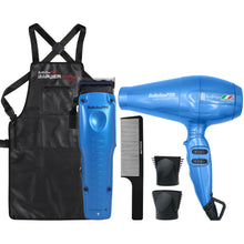 Babyliss Pro Nano Titanium Portofino 6600 Full-Size Hair Dryer Blue BNT6610N with LIMITED EDITION LO-PROFX Cordless Clipper (Blue) FX829BL Bundle