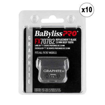10 Unit BaByliss PRO Deep Tooth Graphite Replacement Blade BB-FX707B2