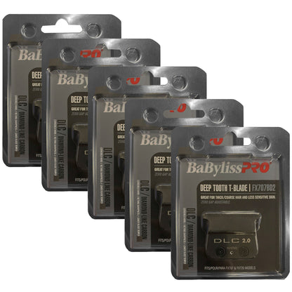Babyliss Pro DLC 2.0MM Deep Tooth T-Blade FX707BD2 - 5 Packs