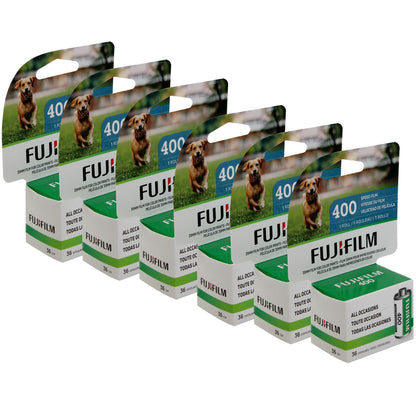 FUJIFILM 400 Color Negative Film (35mm Roll Film, 36 E Unitposures) - 6 Pack