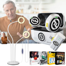 Hollyland LARK M2 DUO 2-Person Wireless Microphone System with Lightning Connector + Desktop Stand + Music Maker Mix and Master Suite Software