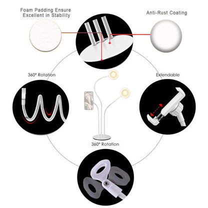 Hollyland LARK M2 DUO 2-Person Wireless Microphone System with Lightning Connector + Desktop Stand + Music Maker Mix and Master Suite Software