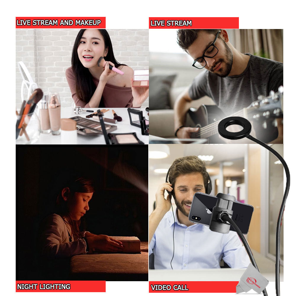 Hollyland LARK M2 Wireless Lavalier Microphone with Lightning Plug (,Shine Charcoal) + Selfie Ring Light  + Music Maker Mix and Master Software