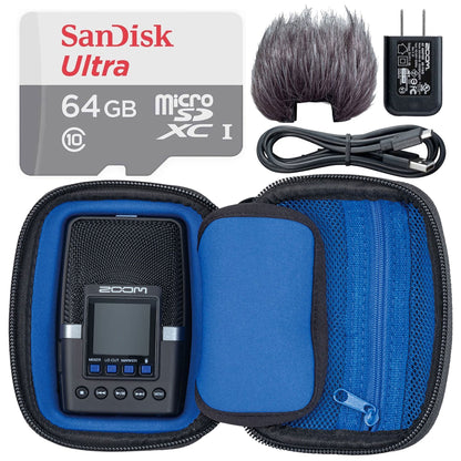 Zoom APH-2e Accessory Pack for H2essential Portable Recorder with SanDisk Ultra 64GB microSDXC Memory Card