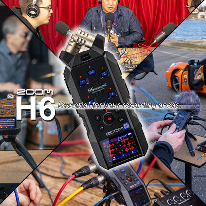 Zoom H6essential 6-Track 32-Bit Float Portable Audio Recorder + Zoom EXH-6e Dual XLR-1/4" TRS Input Capsule for H6essential Portable Recorder