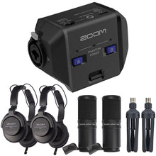 Zoom EXH-6e Dual XLR-1/4" TRS Input Capsule for H6essential Portable Recorder with 2x ZDM-1 Podcast Mic Pack Accessory Bundle