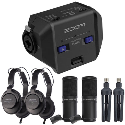 Zoom EXH-6e Dual XLR-1/4" TRS Input Capsule for H6essential Portable Recorder with 2x ZDM-1 Podcast Mic Pack Accessory Bundle