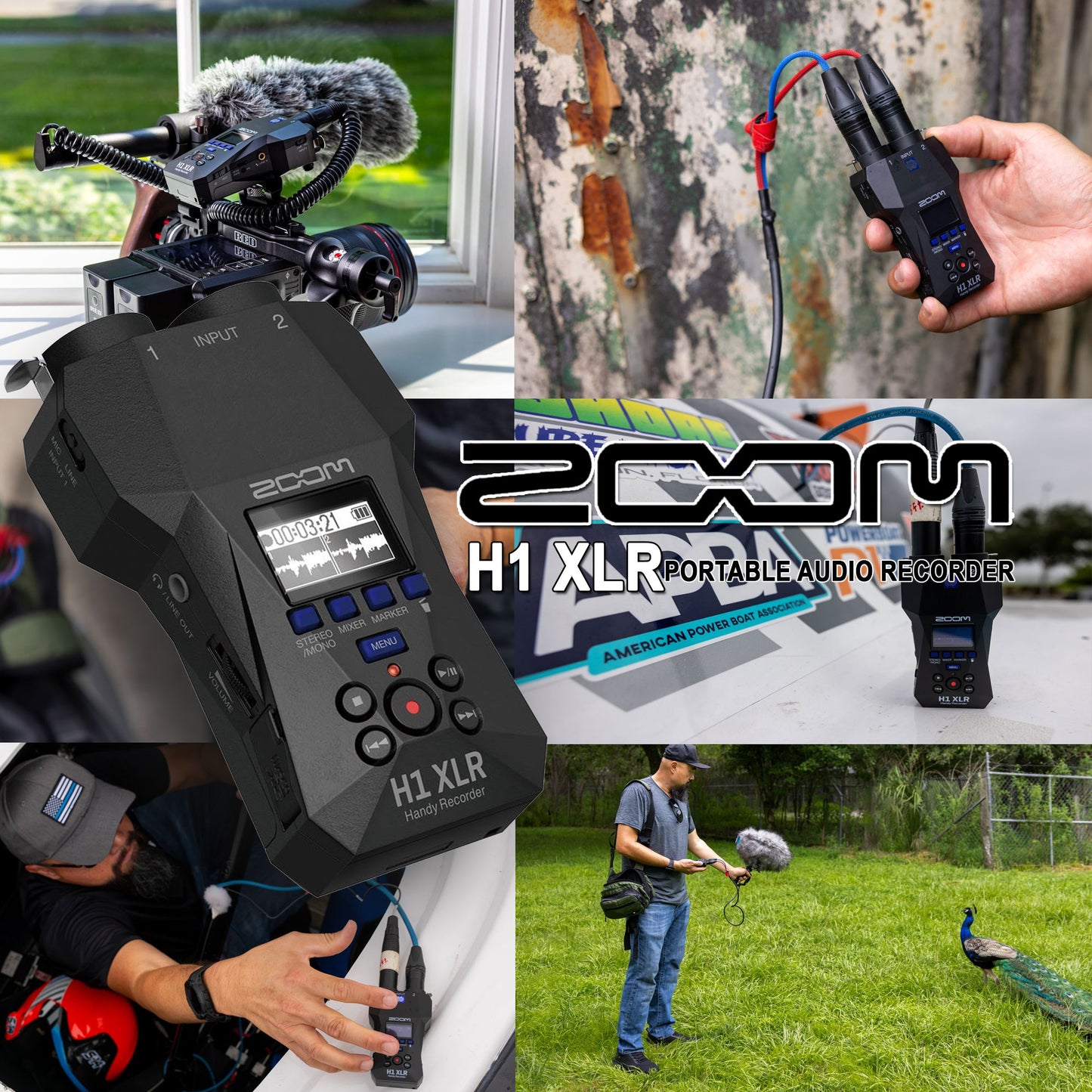 Zoom H1 XLR Portable Audio Recorder for Video with Shotgun Microphone and Tabletop Tripod Kit