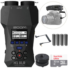 Zoom H1 XLR Portable Audio Recorder for Video with Camera Mounting Kit