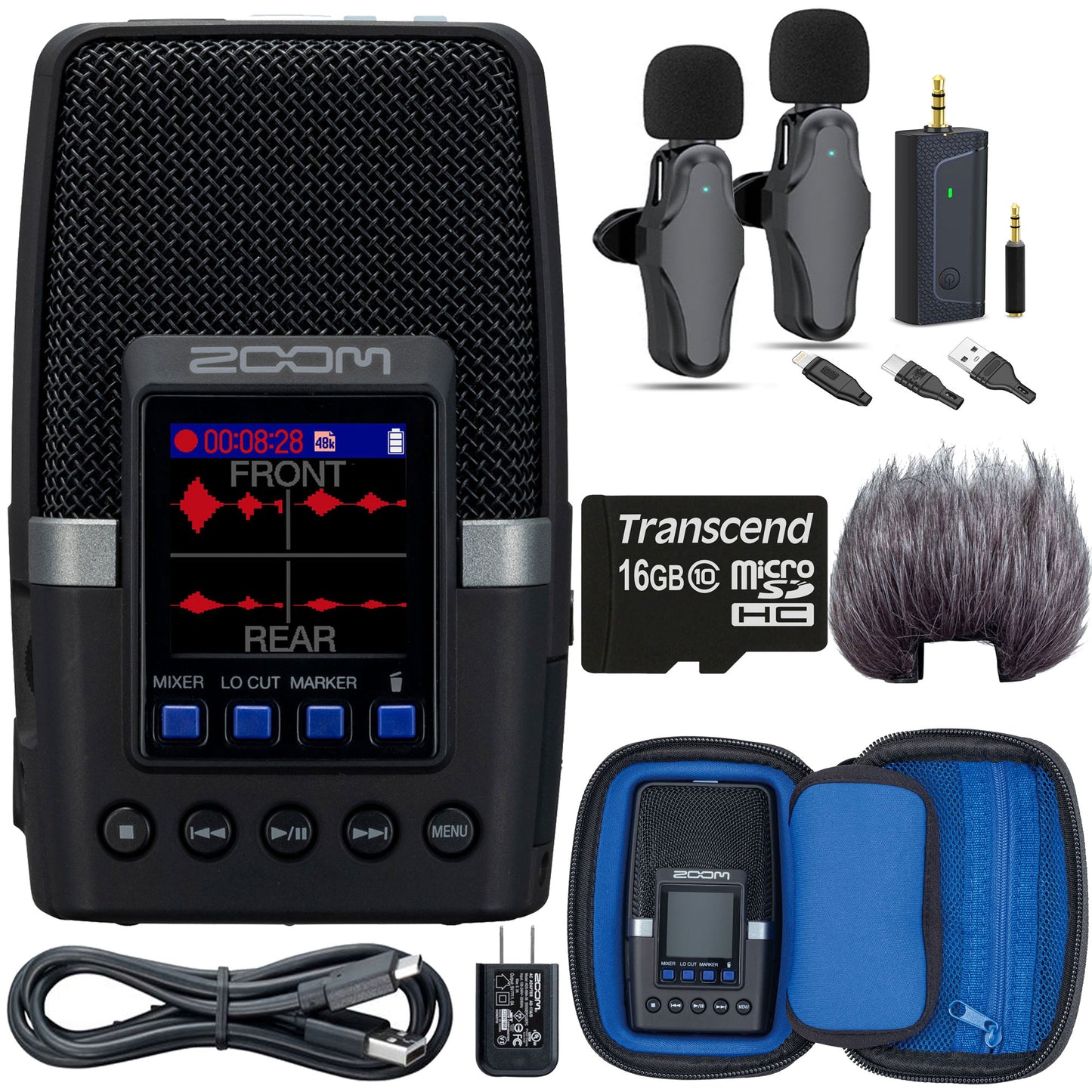 Zoom H2essential Multi-Mic 32-Bit Float Handy Recorder with APH-2e Accessory Pack for H2essential Portable Recorder + Accessories