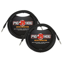 Pig Hog PTRS15 High Performance 1/4" TRS Instrument Cable, 15 Feet - 2 Pack