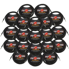 Pig Hog PTRS15 High Performance 1/4" TRS Instrument Cable, 15 Feet - 20 Pack