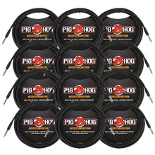 Pig Hog PTRS15 High Performance 1/4" TRS Instrument Cable, 15 Feet - 12 Pack