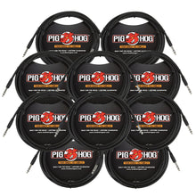 Pig Hog PTRS15 High Performance 1/4" TRS Instrument Cable, 15 Feet - 10 Pack
