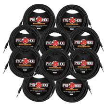 Pig Hog PTRS30BK Black Woven TRS Cable 30ft - 10 Pack