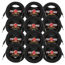 Pig Hog PTRS30BK Black Woven TRS Cable 30ft - 12 Pack