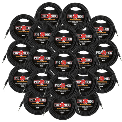 Pig Hog PTRS30BK Black Woven TRS Cable 30ft - 20 Pack