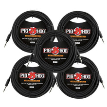 Pig Hog PTRS30BK Black Woven TRS Cable 30ft - 5 Pack