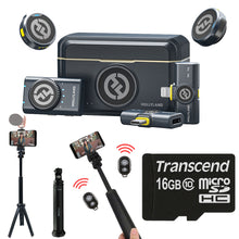Hollyland LARK M2 COMBO 2-Person Wireless Combo Microphone System 2.4 GHz (Black) with Content Creation Bundle