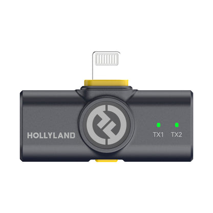 Hollyland LARK M2 COMBO 2-Person Wireless Combo Microphone System 2.4 GHz (Black) + Vivitar 13 Inch Foldable Pocket Tripod with Wireless Remote and Smart Phone Bracket + 16GB Transcend MicroSD Memory Card with Adapter