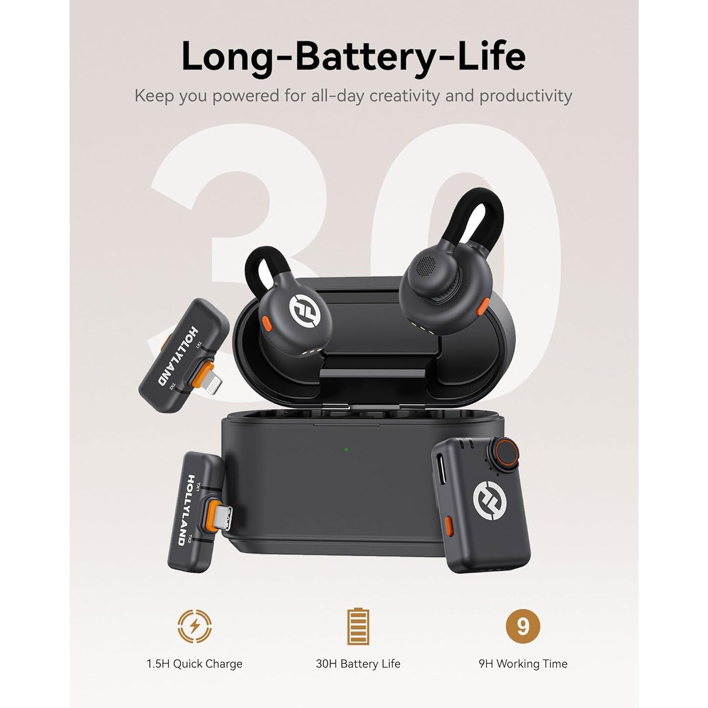 Hollyland Lark M2S Ultimate Combo (Camera RX+USB-C RX+Lightning RX) Wireless Lavalier Microphone for iPhone/Camera/Android/PC + 13" Foldable Pocket Tripod w/ Wireless Remote + Transcend 16GB MicroSD Memory Card