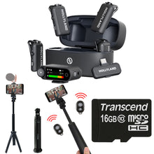 Hollyland LARK MAX 2 Combo 4-Person Wireless Microphone System for Cameras and Mobile Devices (Space Gray) with Content Creation Bundle