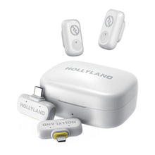 Hollyland LARK A1 Combo 2-Person Wireless Microphone System with USB-C and Lightning Connectors for Mobile Devices (Ivory White, 2.4 GHz) Video Bundle