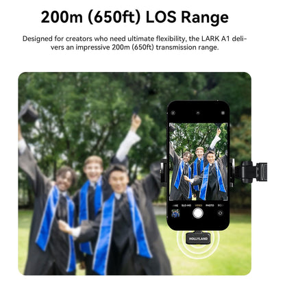 Hollyland LARK A1 Combo 2-Person Wireless Microphone System with USB-C and Lightning Connectors for Mobile Devices (Ivory White, 2.4 GHz) Video Bundle