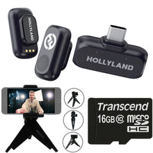 Hollyland LARK A1 Mini Duo 2-Person Wireless Microphone System with USB-C Connector for Mobile Devices (Space Gray, 2.4 GHz) Video Bundle