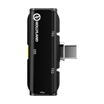 Hollyland Lark C1 Duo 2-Person Wireless Microphone System with USB-C Connector for Mobile Devices, Black + Vivitar compact Selfie Video Tripod + 16GB Transcend MicroSD Memory Card with Adapter