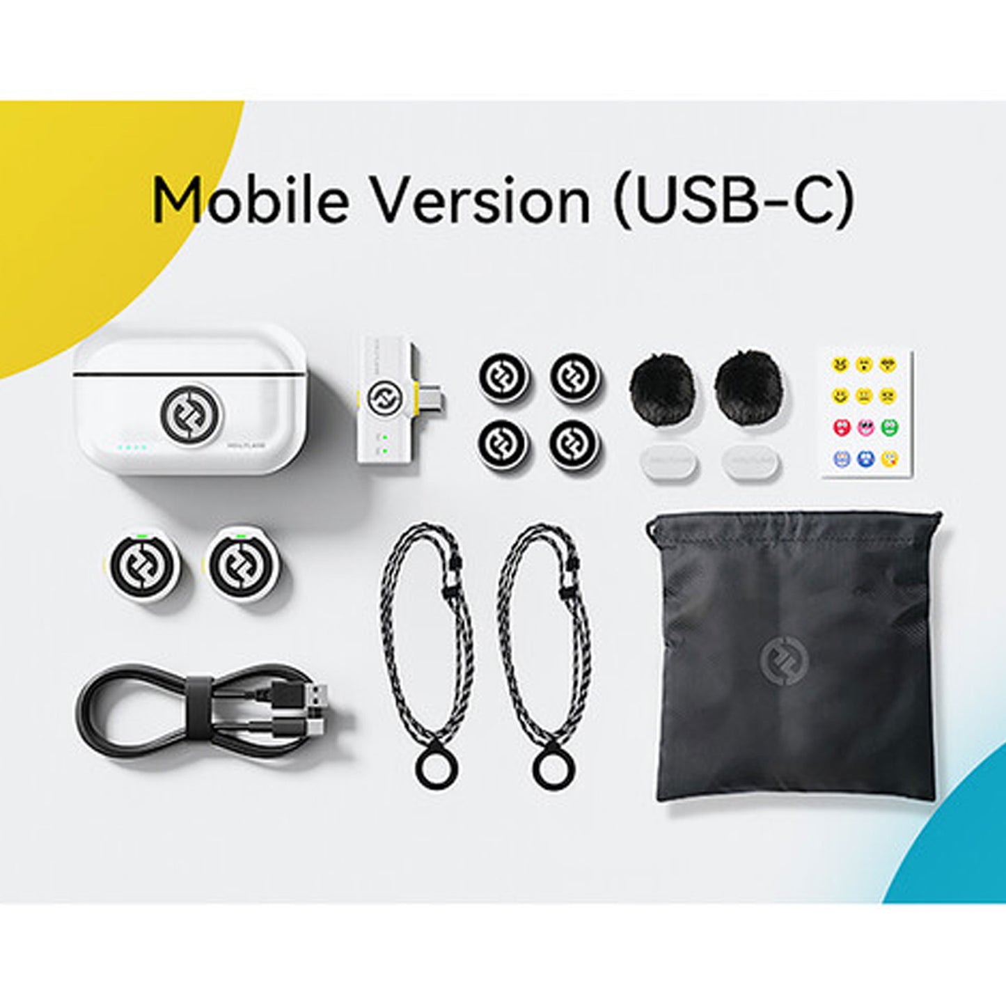 Hollyland LARK M2 DUO 2-Person Wireless Microphone System with USB-C Connector (2.4 GHz, Ivory White) Video Bundle