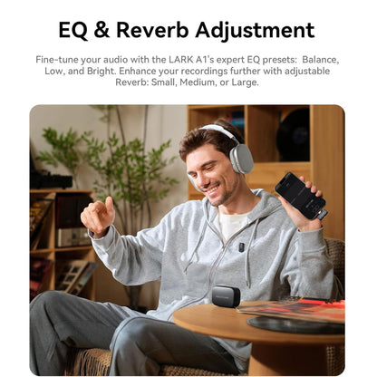 Hollyland LARK A1 Combo 2-Person Wireless Microphone System with USB-C and Lightning Connectors for Mobile Devices (Ivory White, 2.4 GHz)