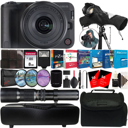 Canon EOS R50 V 4K60p Video 24.2MP Mirrorless Camera with RF-S 14-30mm f/4-6.3 IS STM PZ Lens (Canon RF) Accessory Bundle