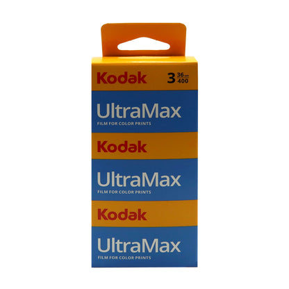 Kodak UltraMax 400 Color Negative Film (35mm, 36 Exposures) - 3 Pack + 6x Kodak GOLD 200 Color Negative Film 35mm Roll Film, 24 Exposures