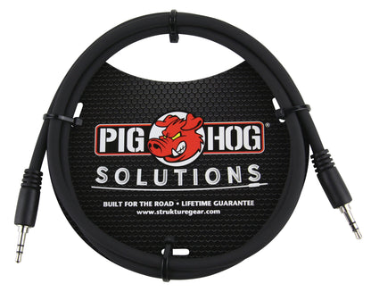 6x Pig Hog Solutions 3.5mm TRS to 3.5mm TRS Adapter Cable, 6ft