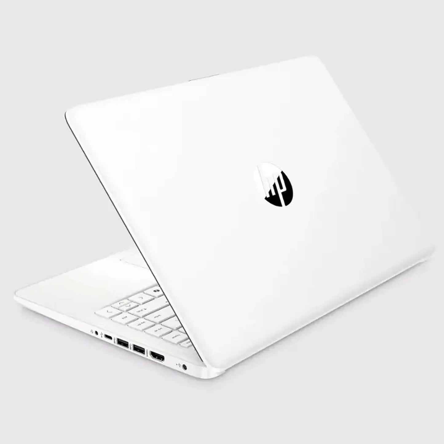 HP 14" Laptop with Intel Celeron N4500 Processor, 4GB RAM, 64GB eMMC Storage – Snowflake White + Splash Proof Wear Resistant Polyester Fiber Laptop Bag