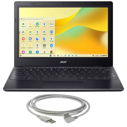 Acer Chromebook 311 11.6" HD Laptop Intel Celeron N4500, 4GB Memory, 64GB eMMC - Star Black with 10FT Angle USB 2.0 Type A Male To B Male Cable