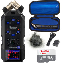 Zoom H6essential 6-Track 32-Bit Float Portable Audio Recorder with APH-6e Accessory Pack and SanDisk 128GB Ultra UHS-I microSDXC Memory Card