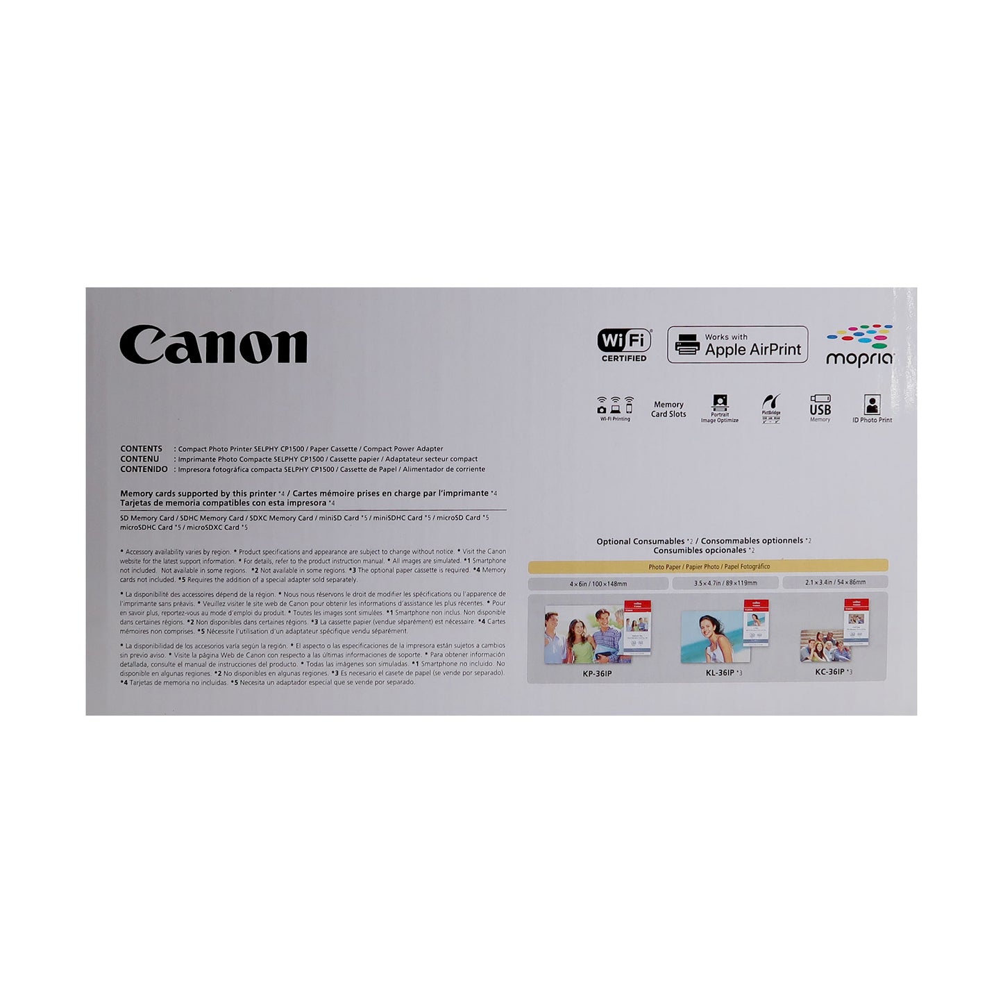 Canon SELPHY CP1500 Compact Photo Printer (Black) with Canon RP-108 High-Capacity Color Ink