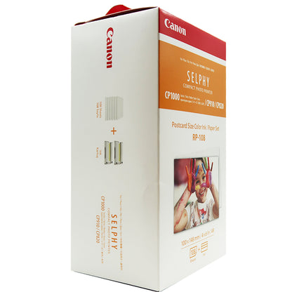 Canon SELPHY CP1500 Compact Photo Printer (Black) with Canon RP-108 High-Capacity Color Ink