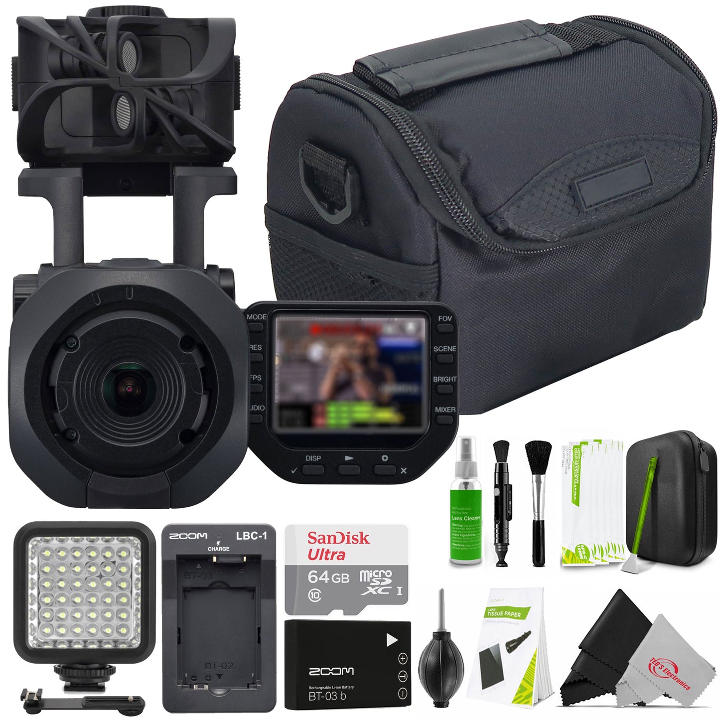 Zoom Q8n-4K Handy Video Recorder 4K Video + Professional 4 Track Audio Complete Recording Kit