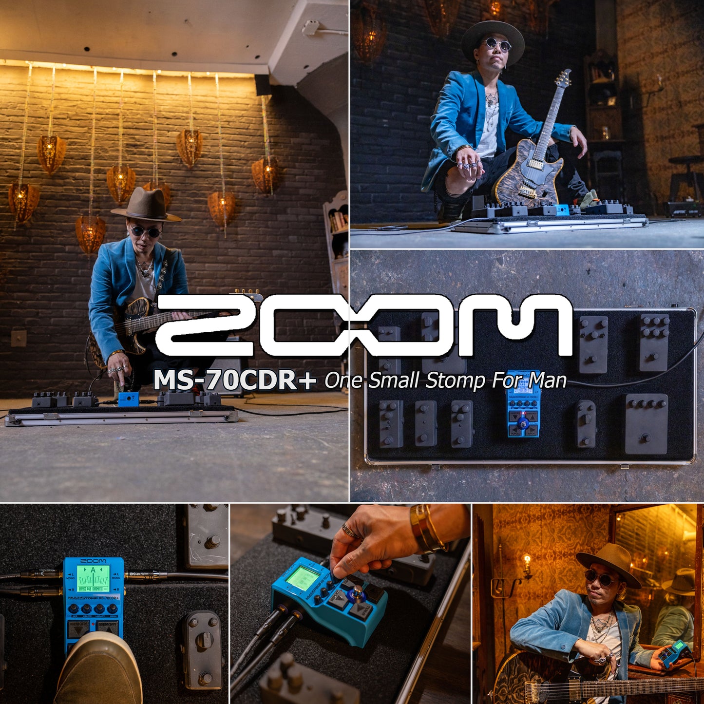 Zoom AD-16A/D AC Adapter For Zoom Effects Pedals with Pig Hog Lil' Pigs Right Angle 1/4" Instrument Patch Cables, 6" (4 Pack) and 4AA/AAA Battery Charger