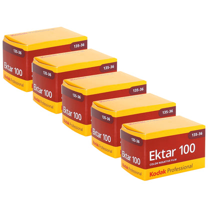 5x Kodak Professional Ektar 100 Color Negative Film (35mm Roll Film, 36 Exposures)