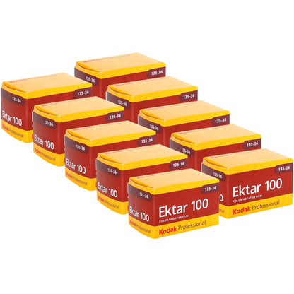 Kodak Ektar 100 Color Negative Film (35mm Roll Film, 36 Exposures) - 10 Pack