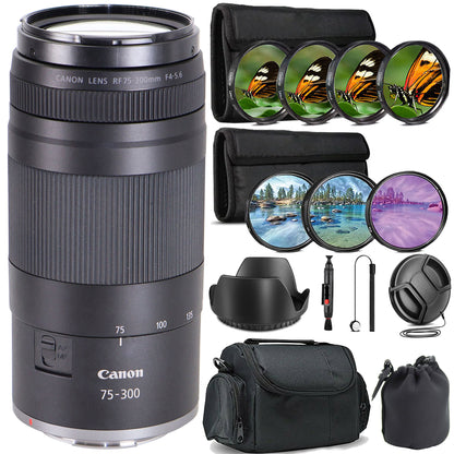 Canon RF 75-300mm f/4-5.6 Zoom Lens Ultimate Photography Bundle
