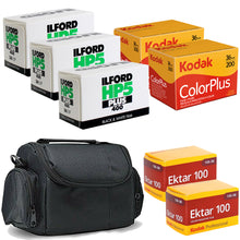 Kodak Portra 800 Color, UltraMax 400 Color, ColorPlus 200 Color, Ektar 100 Color, Ilford HP5 Plus Black & White Negative Film + Case