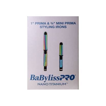BaByliss Pro Nano Titanium Limited Edition 1" Iridescent Prima Stainless Steel & 3/4" Mini Prima Styling Irons Combo BNTPPRB75