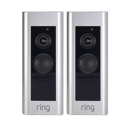 2x Ring Wired Doorbell Plus Smart Wi-Fi Video Doorbell - Satin Nickel